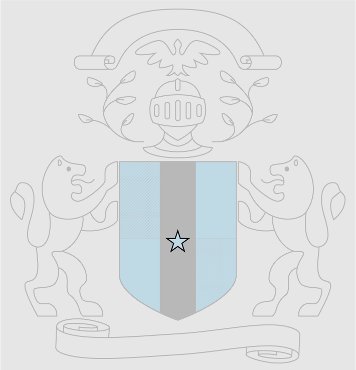 heraldic crest with the charge highlighted