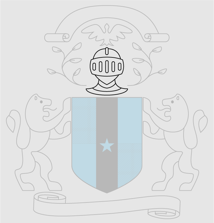 heraldic crest with the helm highlighted