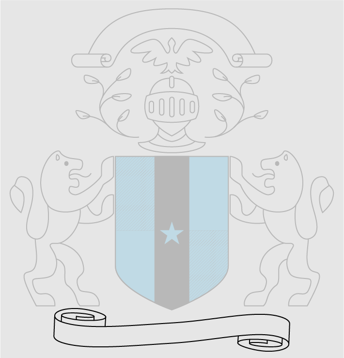 heraldic crest with the motto highlighted