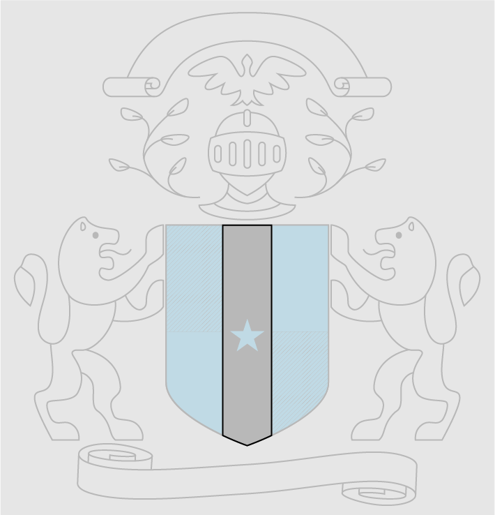 heraldic crest with the ordinary highlighted