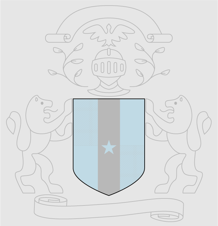 heraldic crest with the shield highlighted